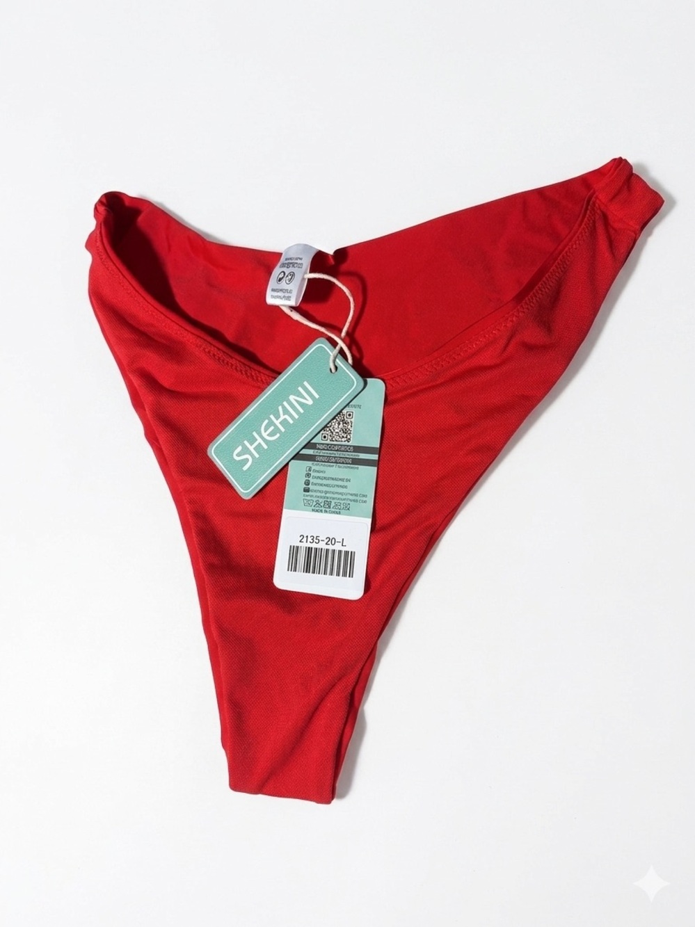 SHEHINI Red High-Cut Bikini Bottom
